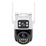 LinkMejor 6MP Dual Lens WiFi PTZ Security Camera Outdoor 5X Zoom Auto Tracking Full Color Night Vision Two Way Audio IP66 Waterproof Smart Home CCTV Surveillance Camera