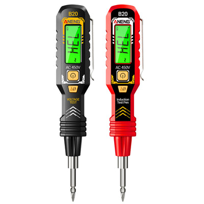 LinkMejor B20 Smart Voltage Tester Pen Non Contact and Contact AC Voltage Detection 30-1000V Dual Color LCD Screen with Screwdriver and LED Flashlight