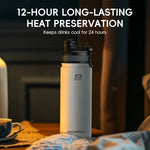 LinkMejor 550ml Thermal Water Bottle Sports Water Bottle Non Slip 304 Stainless Steel Cold And Hot Thermo Cup Cycling Hiking Equipment