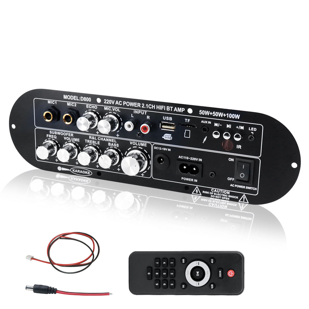 D800 D900 2.1 Channel Bluetooth Audio Amplifier Board 50W Subwoofer 100W HiFi Wireless Speaker Support AUX USB TF Card