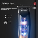 LinkMejor MS-5066 Professional Hair Clipper 7200RPM Motor 800mAh Battery Cordless USB Recharge R-Shaped Blade Digital Display Adjustable Comb Trimmer