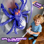 Remote Control Wall Climbing Spider / Green Lizard / Yellow Lizard Model 360° Rotation LED Lights Vacuum Suction Ground Crawling Toy