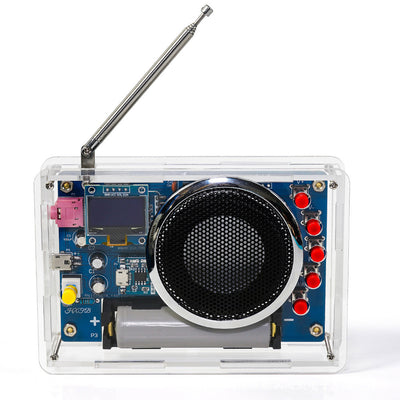 LinkMejor Display Radio Kit 87-108MHz with 18650 Rechargeable Battery Advanced RDA5807 Module Automatic Station Search High Sensitivity Noise Cancellation Portable