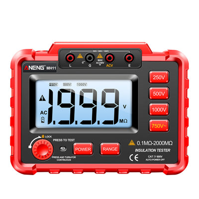 LinkMejor MH11 Insulation Earth Resistance Tester Digital Ground Resistance Meter Ohm Voltage Tester Megohmmeter