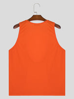 LinkMejor Mens Fashion Solid Color U-shape Tank Top