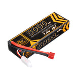 LinkMejor 7.4V 5000mAh 45C 2S Lipo Battery T Plug for 1/10 RC Racing Car