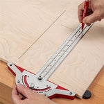 1PCS Woodworking Edge Ruler Protractor Angle Detector Vernier Caliper Measuring Tool Woodworking Tools 10inch/15inch/20inch