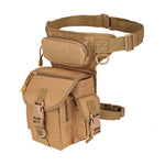 Men's Sports Tactical Waist Pack Drop Leg Bag Adjustable Strap Waterproof Oxford Fabric Crossbody Bags for Outdoor Riding Travel