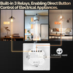 MOES Tuya WiFi Smart Knob Central Control Screen Touch Rotate 3 Relays 4 Buttons Programmable Scene Switch