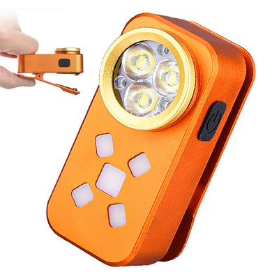 LinkMejor Multifunctional Dual-source EDC Flashlight with Magnetic Clip Waterproof USB Type-C Rechargeable Clip-on Light Portable Mini Torch for Camping Emergency