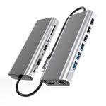Bakeey FX15W 15 in 1 USB-C Hub Docking Station Adapter with 1*PD/ 1*SD/ 1*TF/ 4*USB 2.0/ 3*USB 3.01*HDMI/1 *LAN/ 1*VHA/ 1*Audio