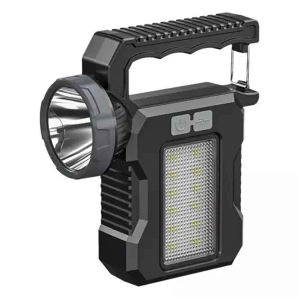 IPRee Solar Light LED Handheld Flashlights Type-C Rechargeable Portable Torch with 4 Modes COB Emergency Red and Blue Searchlight