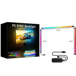 Elfeland RGB LED Light Bar Screen Sync & Music Sync Computer Monitor Ambient Backlight for Ambiance Gaming Room Setup Desktop Lighting