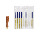 File with Solid Wood Handle Cutting with Heavy-Duty Gold-Plated Diamond Files Lightweight Compact Design