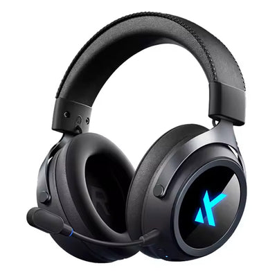 LinkMejor X9 Gaming Headset bluetooth Headphone 53mm Large Drivers 7.1 FPS Surround Sound 2000mAh Battery 15ms Low Delay Soft Protein Leather Earmuffs 2.4G Wireless Headphones with External Noise Cancelling Microphone