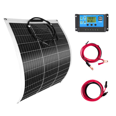 LinkMejor 100W / 200W Solar Panel Kit Flexible Monocrystalline High Efficiency Solar Panel  for Off-Grid RV Camping Power System