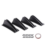 4pcs Universal Lower Rear Body Bumper Diffuser Shark Fin Diffuser Lip Splitter Shark Fins Trim