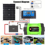 4000W 6000W Peak Power Inverter Kit 12V to 220V with 25W Solar Panel 50A Charge Controller Modified Sine Wave Converter EU Socket