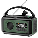 H17 Multifunctional Emergency Radio 12000mAh Solar Crank AM FM NOAA Weather Alert Power Bank Flashlight Compass SOS Survival Gear for Outdoor Camping Power Outage Emergency Kit
