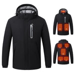 Winter Smart Heated Cotton Jacket For Men Warm Plus Velvet Thickened Down Cotton Jacket Heating USB Charging Outdoor Jacket