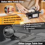 100W Mini Multi-Functional Table Saw Adjustable Speeds Portable Compact Electric Saw for Wood Plastic Acrylic Cutting DIY Crafting Projects Angle Cutting Tool