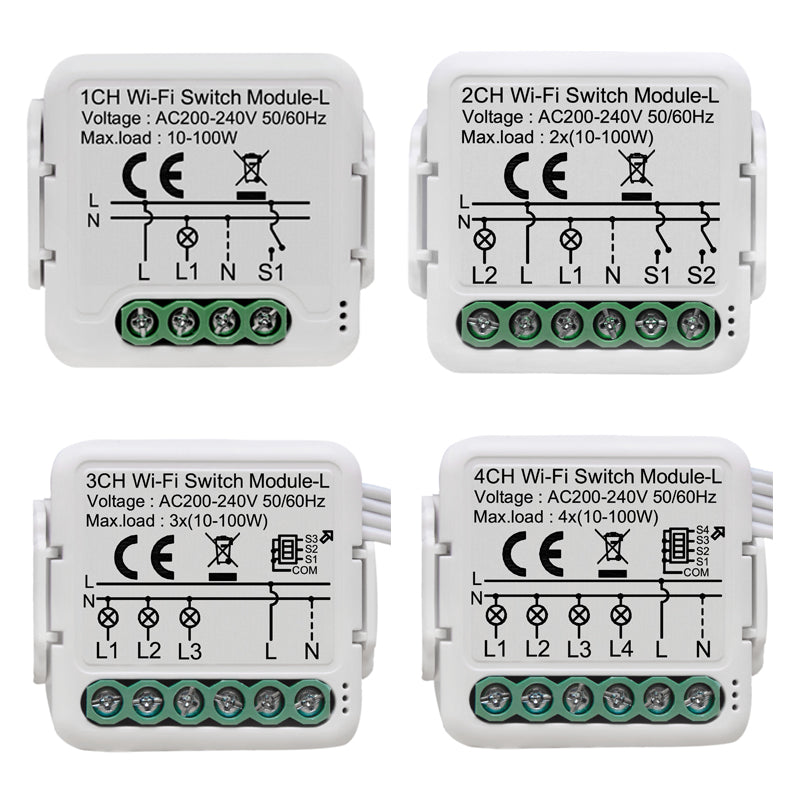 Tuya WiFi Smart Switch Module-L 1/2/3/4CH Timer Schedule Countdown Smart Life APP & Voice Control with Alexa Google Home