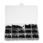 730pcs M3 Carbon Steel Socket Head Cap Screws With Flat Washers Nuts Male Wrench