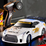 S916 RTR Mini 1/43 2.4G 4WD Drift RC Car Gyro GTR Race LED Light Full Scale Remote Control High-Speed Motor On-Road Racing Vehicle Model Boys Gifts Toys