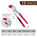 Quick Adjust Water Pump Pliers 7.5 Inch 10 Inch Removable Plastic Covers Anti Slip Handles Versatile Tool for Fast Gripping Professional and Household Use