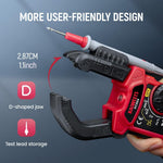LinkMejor KC604 Digital Clamp Meter True-RMS AC/DC Voltage Current Tester NCV Detection Auto Shut-Off LCD Backlight 1.1 Inch D-Shaped Jaw