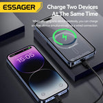 LinkMejor KR-W002 Magnetic Wireless Power Bank 15W 5000mAh External Battery Power Supply with 1 Input & 2 Outputs Fast Charging for iPhone 16 16 Pro 15 14 13 Pro Max for Xiaomi 15 Ultra for Samsung Galaxy S25 Ultra
