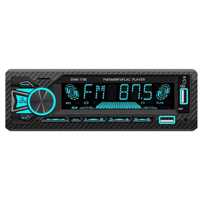 1Din Car Stereo Bluetooth MP3 Player FM Receiver High Power 4 x 60W AUX USB TF Card Hands Free Calling LCD Screen EQ Sound Effects