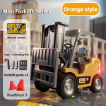 LinkMejor HG4-243 HG4-301 HG4-431 RTR 1/64 2.4G Mini RC Car Alloy Forklift Excavator Dump Truck Support App Remote Controlled LED Light Sound Engineering Vehicle Two Speed Desktop Toys Model Collection Gift For Boys