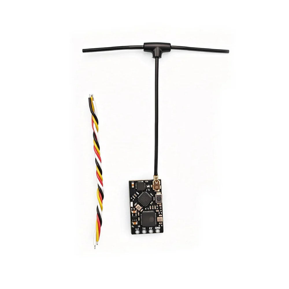 LinkMejor ELRS 2.4GHz 100mW Telemetry Nano Receiver CRSF Protocol with T Antenna for FPV Aircraft RC Drone
