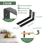 4PCS Wall Mounted Floating Shelves Holder DIY Storage Shelving Display Bracket