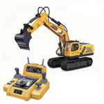 HR-720 12/15CH RC Excavator Car Truck Children's Engineering Floor Steering Wheel Remote Controlled Vehicle Toy Lights sound for boys