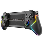 LinkMejor PG-9122 Wireless Stretching Gamepad with Hall Effect Joystick and Trigger Six Axis Motion Sensing RGB Lighting Wireless Gamepad Support Turbo Vibration for Phone/Tablet/Switch
