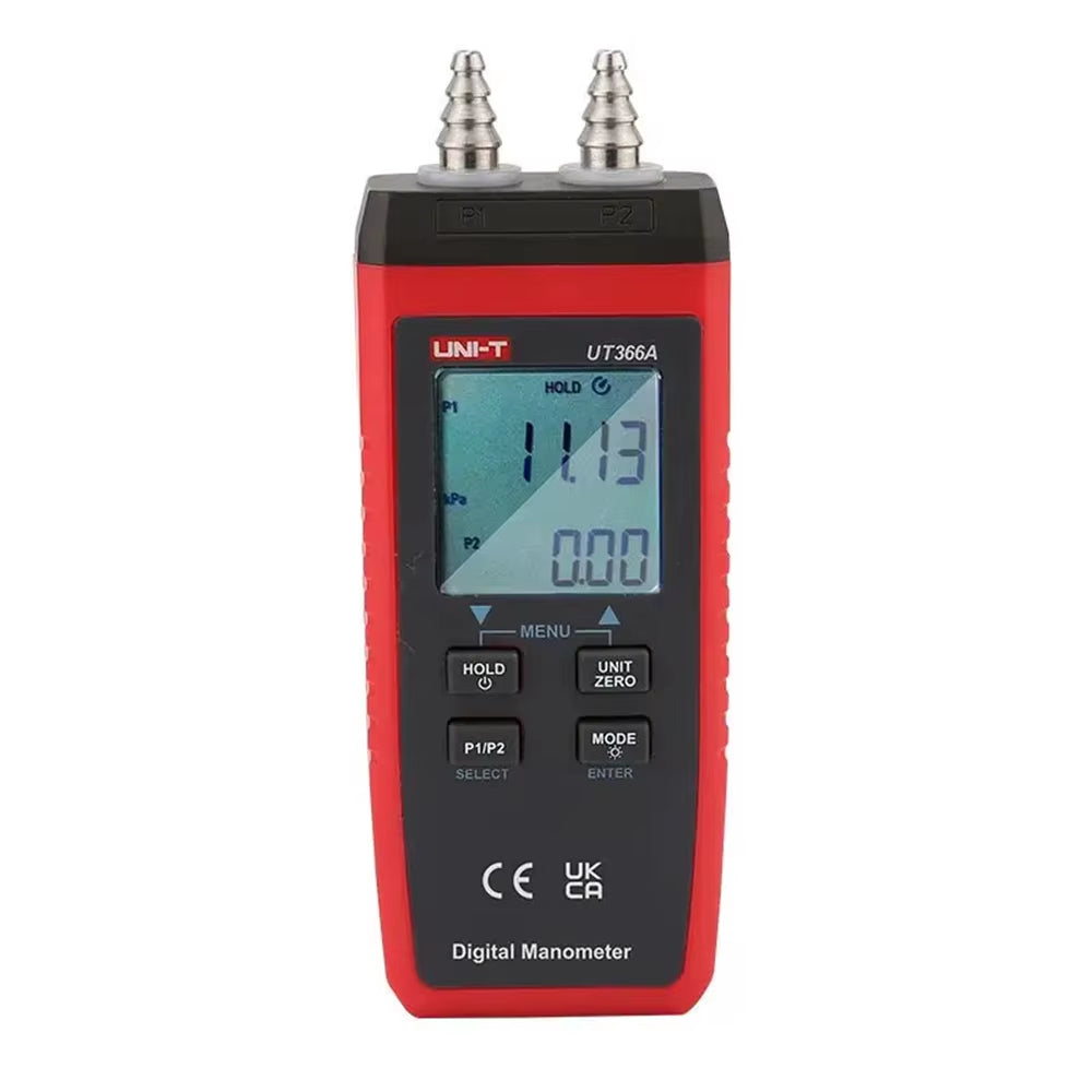 LinkMejor UT366A Digital Manometer Pressure Gauge Wind Speed Air Pressure Difference Measurement Compact Energy Saving Multi Unit Display Automatic Shutdown