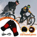 LinkMejor USB Heated Gloves 3-Level Adjustable Temperature Thermal Windproof Touchscreen Cycling Winter Gloves for Outdoor Snowboarding Camping Fishing