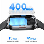 LinkMejor Watch 3 1.85-inch AMOLED Display 45 Days Standby 1ATM Waterproof AI Voice Assistant bluetooth Call Heart Rate Blood Oxygen Monitor Sleep Monitoring Breathing Training Multi-sport Modes Smart Watch
