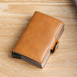 Automatic Elastic Credit Card Holder Mens Wallet Double Layer Aluminum Alloy Credit Card Holder Fashion Simple Metal Credit Card Holder
