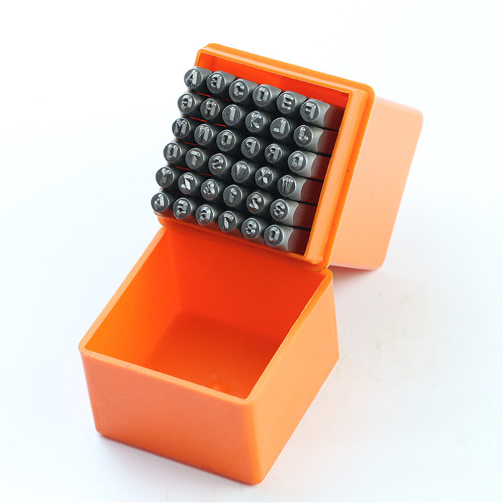 Professional 36Pcs Steel Metal Stamping Tool Set 3/6mm Alloy Steel Number and Letter Punch HRC 58-62 for Jewelry Craft