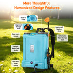 LinkMejor Electric Backpack Sprayer 4.2 Gallon 8000mAh Battery 12V Pure Copper Motor 6 Spray Modes Power Sprayer