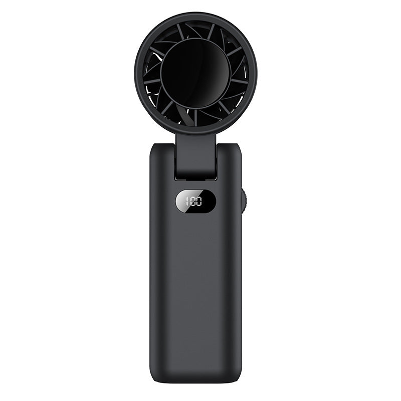 Handheld Fan Mini Fan with Digital Display 180° Folding Multi-Angle Air Supply USB Fan 3600mAh High Speed Fan