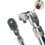 72-Tooth Retractable Ratchet Wrench Set Extensible Handle Carbon Steel Quick Release Spanner 1/4" 3/8" 1/2" Multifunctional Hand Tool