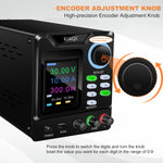 LinkMejor Programmable DC Power Supply Adjustable 305/3010/605/1203 with HD 4-Digit Color Display Precise Encoder Knobs USB Port Smart Cooling Fan