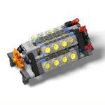 Mechanical Group V16 Cylinder Engine matched 6 Speed Gearbox MOC Building Bricks Parts Pack Blocks Model DIY Education Toys Gift