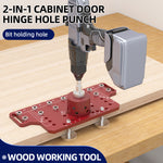 LinkMejor Shelf Pin Jig Hinge Jig 2 in 1 Self-contained Clamping Function All Metal Shelf Pin Drilling Jig with 7 Drill Bits Shelf Jig and Cabinet Hardware Jig Tool Drill Guide