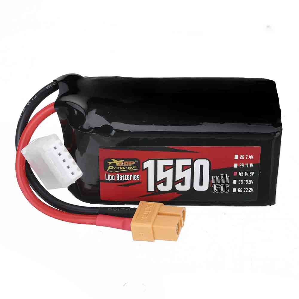 LinkMejor Power 14.8V 1550mAh 150C 4S LiPo Battery XT60 Plug for RC Drone
