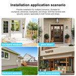 K90 Dual View Window Security Camera 3MP FHD 120° Wide Angle F1.0 Night Vision Motion Alert Dual Band WiFi 5x Zoom No Drill Adhesive Mount USB Powered Indoor Outdoor Wireless Surveillance Cameras